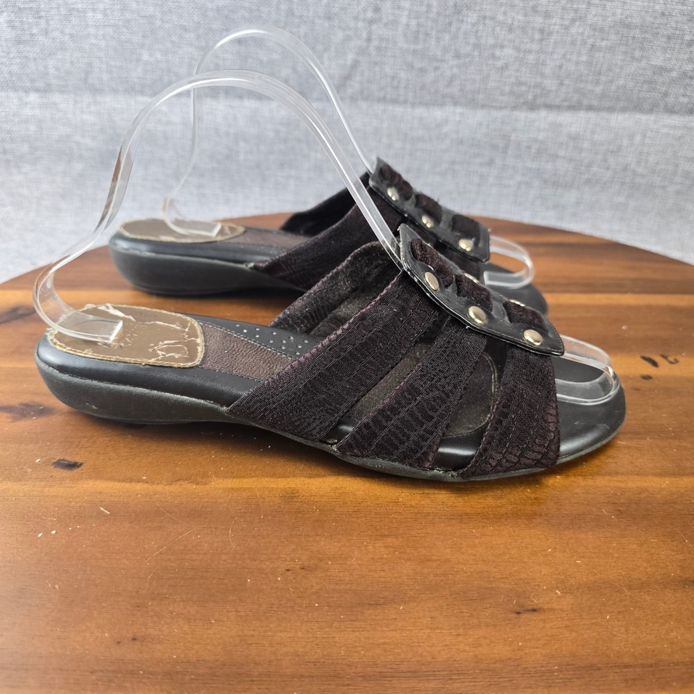Mootsies Tootsies Women's Brown Multi Strap Slide Sandals SZ 9.5 Casual Shoes